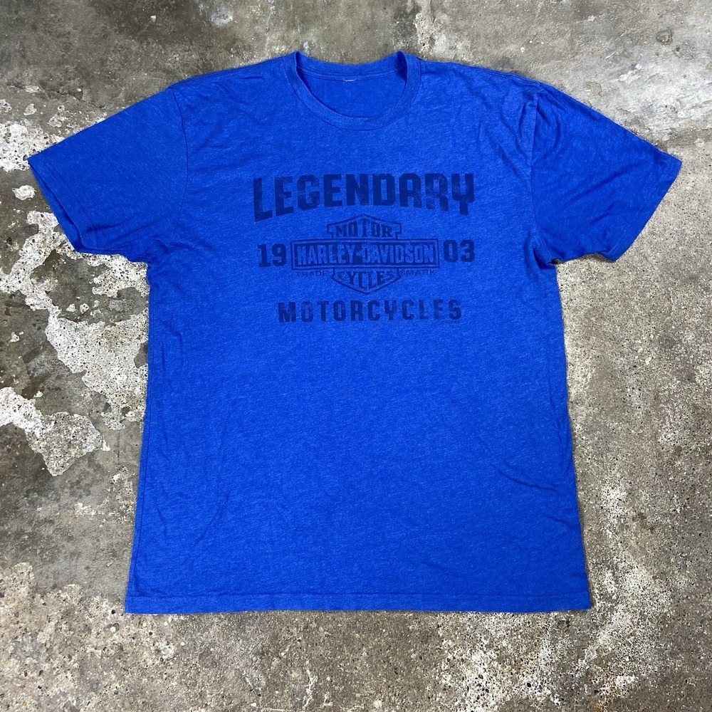 Harley Davidson T-Shirt Size Large‎ Blue Sedona Arizona Legendary Biker Graphic